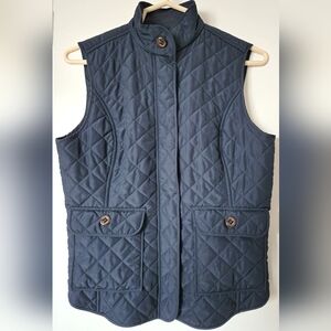 Van Heusen Navy Blue Quilted Women's Vest with Button Detail
